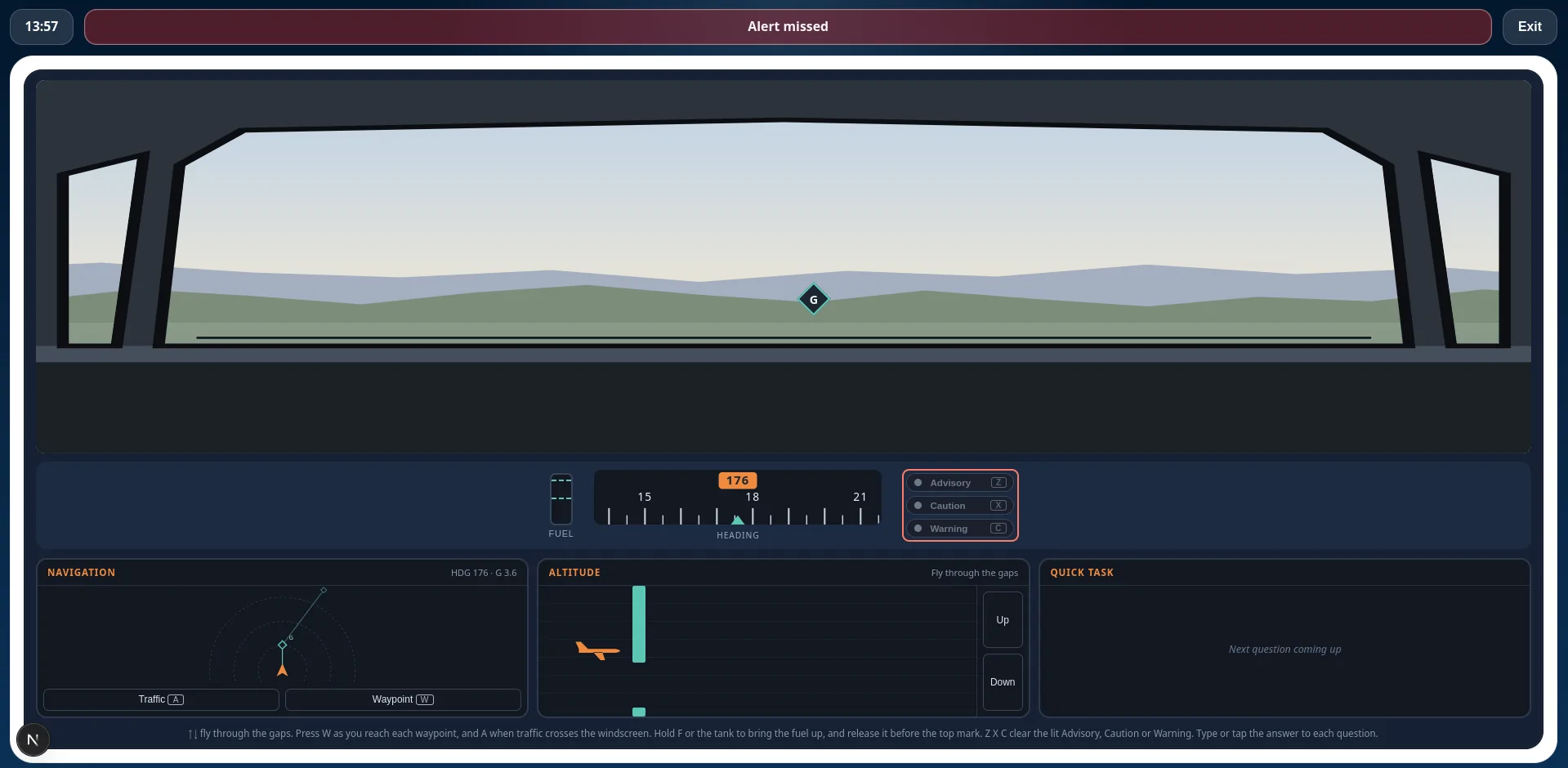 Cockpit training module in action