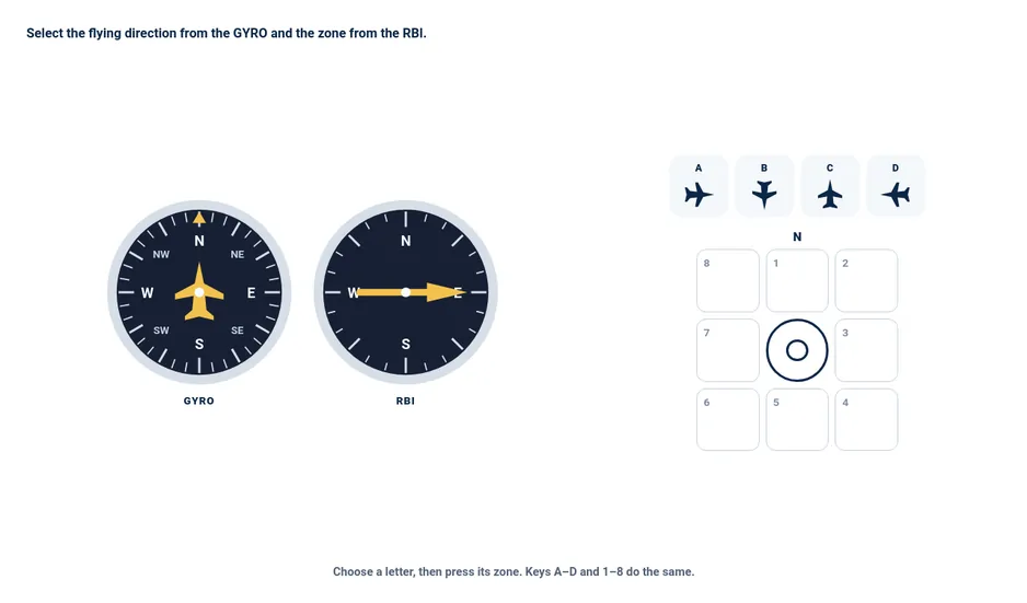 Spatial orientation practice for Aon pilot screening